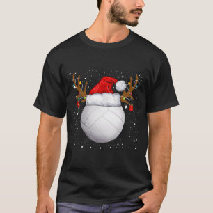 Funny Volleyball Santa Hat Christmas Holiday Reind T-Shirt