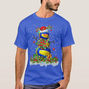 Funny Volleyball Snowman Xmas Lights Volleyball Ch T-Shirt