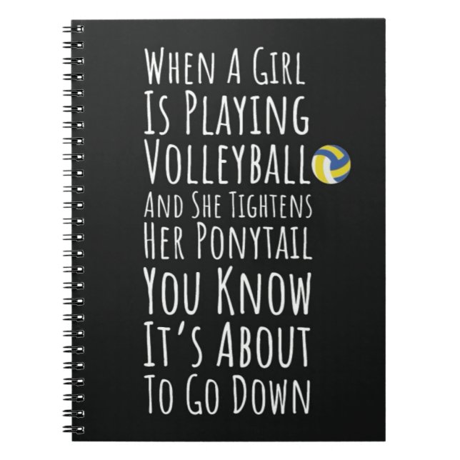 Funny Volleyball Team Player Teenage Teen Girls Notebook (Front)