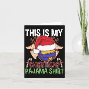 Funny Volleyball Team Ugly Christmas Lights Pajama Card