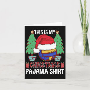 Funny Volleyball Team Ugly Christmas Lights Pajama Card