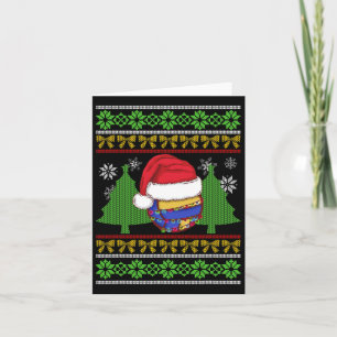 Funny Volleyball Team Ugly Sweater Christmas Light Card