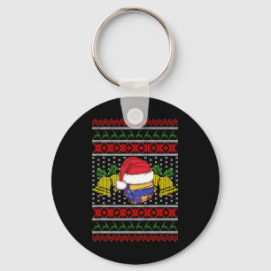 Funny Volleyball Team Ugly Sweater Christmas Light Key Ring