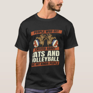 Funny Volleyball Vball - Beach Volleyball Cat T-Shirt