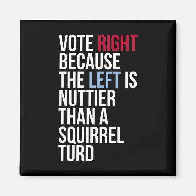 Funny Vote Right Left Nuttier Squirrel Anti Democr Magnet (Front)
