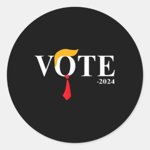 Funny Vote Trump 2024 Hair Tie Classic Round Sticker