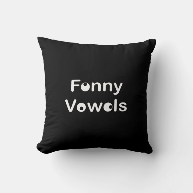 Funny Vowels Futuristic White Classic Cushion (Front)