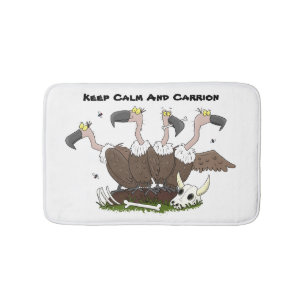 Funny vultures humour cartoon bath mat