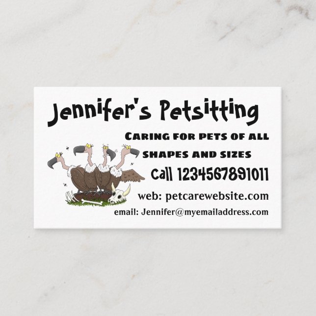 Funny vultures humour cartoon business card (Front)