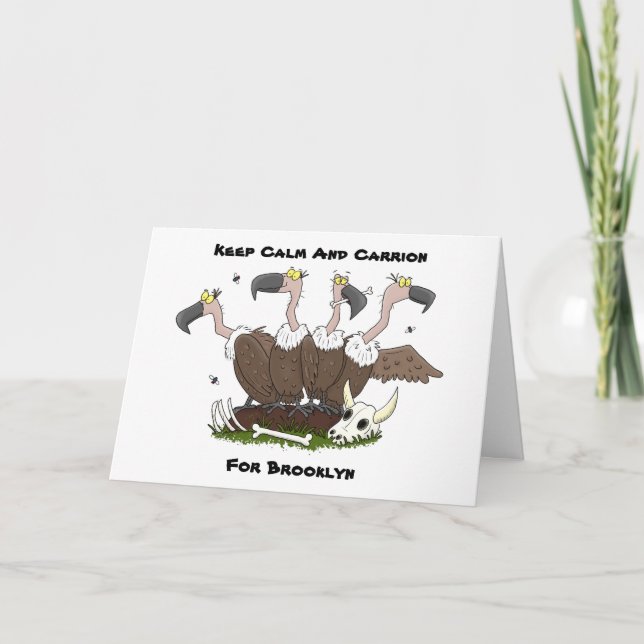 Funny vultures humour cartoon card (Front)