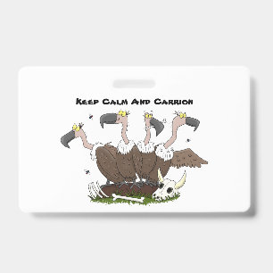 Funny vultures humour cartoon ID badge