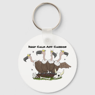 Funny vultures humour cartoon key ring