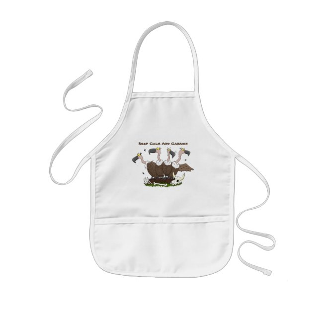 Funny vultures humour cartoon kids apron (Front)