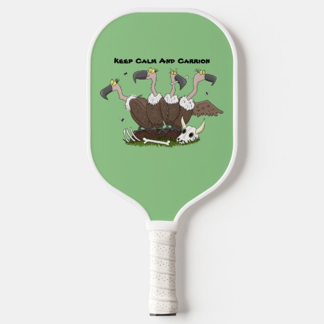 Funny vultures humour cartoon  pickleball paddle (Front)