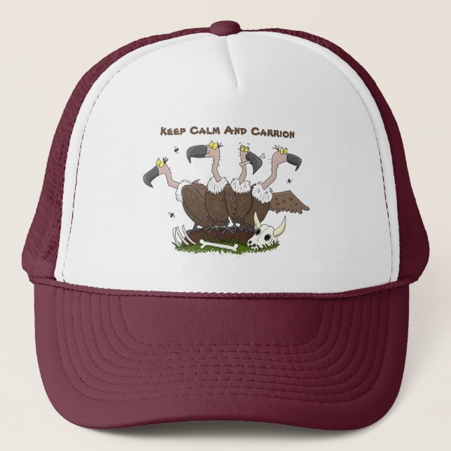 Funny vultures humour cartoon trucker hat (Front)