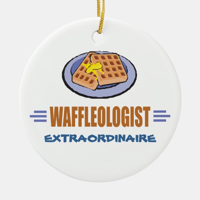 Funny Waffle Ceramic Tree Decoration (Front)