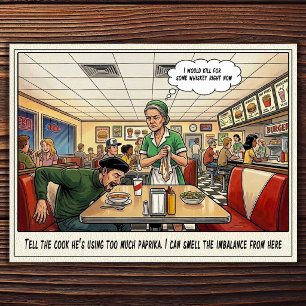Funny Waitress Life Restaurant Humour Postcard