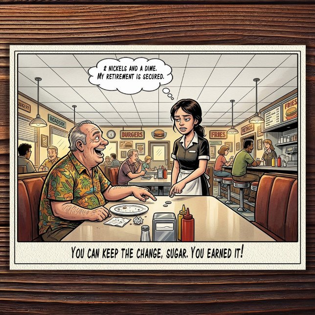 Funny Waitress Life Restaurant Humour  Postcard (Creator Uploaded)