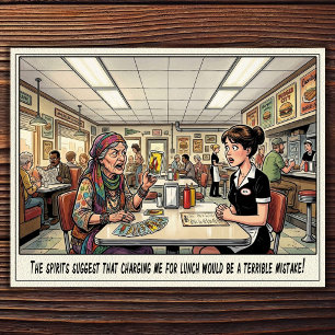 Funny Waitress Life Restaurant Humour Postcard