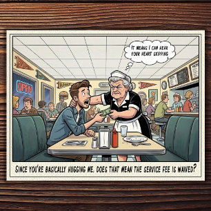 Funny Waitress Life Restaurant Humour Postcard