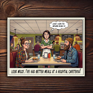 Funny Waitress Life Restaurant Humour Postcard