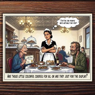 Funny Waitress Life Restaurant Humour Postcard