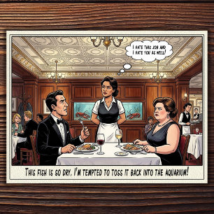 Funny Waitress Life Restaurant Humour Postcard