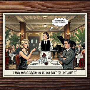 Funny Waitress Life Restaurant Humour Postcard