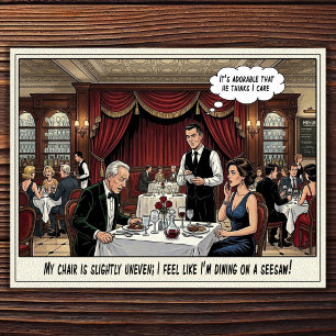 Funny Waitress Life Restaurant Humour Postcard