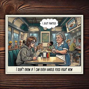 Funny Waitress Life Restaurant Humour Postcard