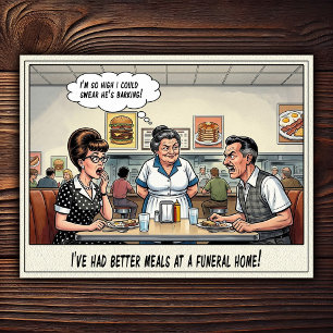 Funny Waitress Life Restaurant Humour Postcard