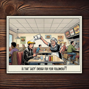 Funny Waitress Life Restaurant Humour Postcard