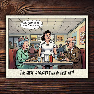 Funny Waitress Life Restaurant Humour Postcard