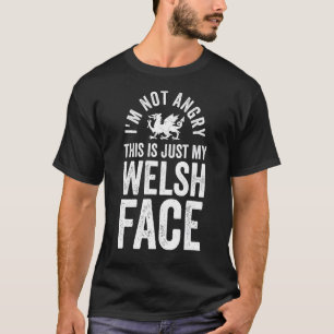Funny Wales I'm Not Angry I'm Welsh Joke Cymru Fla T-Shirt