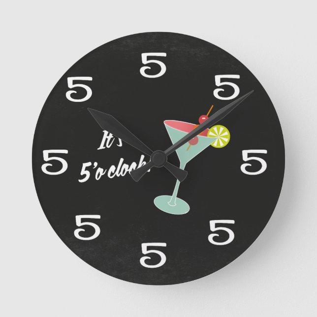 Funny Wall Clock - It's 5 o'clock! (Front)