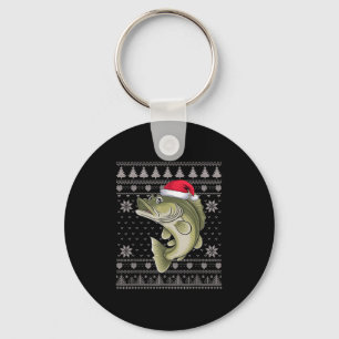 Funny Walleye Fish Ugly Christmas Sweater Santa Xm Key Ring