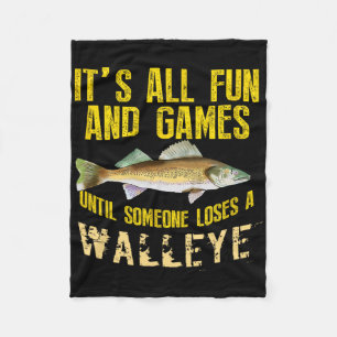 Funny Walleye Fishing Freshwater Fish Graphic Men Fleece Blanket