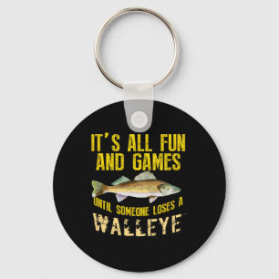Funny Walleye Fishing Freshwater Fish Graphic Men Key Ring
