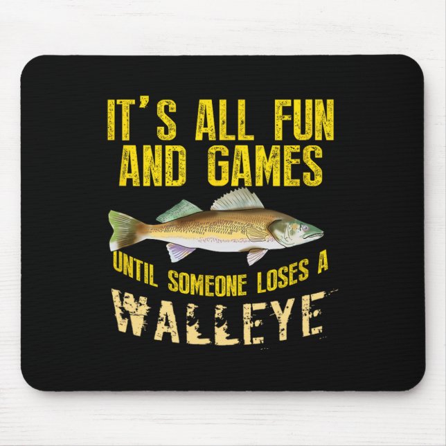 Funny Walleye Fishing Freshwater Fish Graphic Men  Mouse Pad (Front)