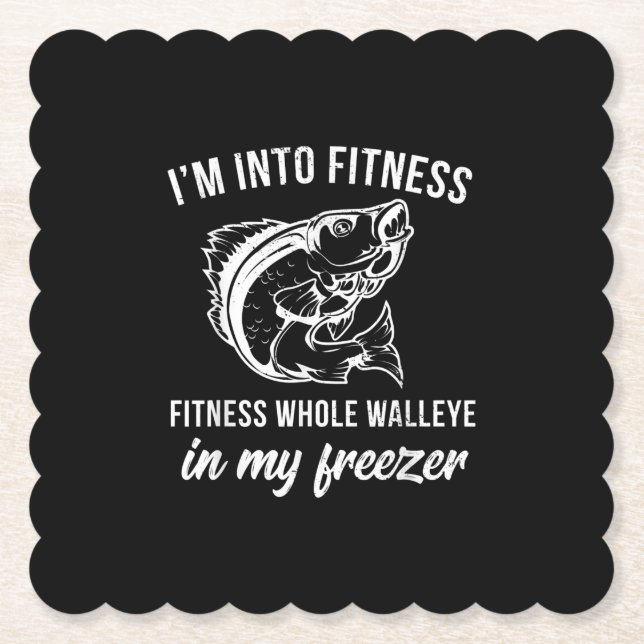 Funny Walleye Fishing Gift Walleye Fish Humour Fis Paper Coaster (Front)