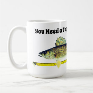 Funny Walleye Pike and Tape Measure Coffee Mug