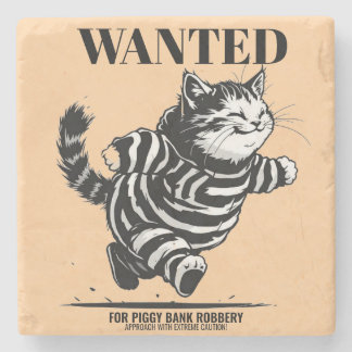 Funny "Wanted" Stone Coaster 