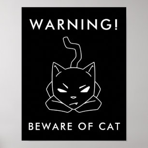 Funny Warning Cat   Beware of Angry Cat Poster