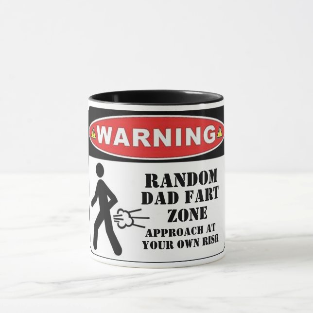 funny warning dad fart zone father gift for dad mug (Center)