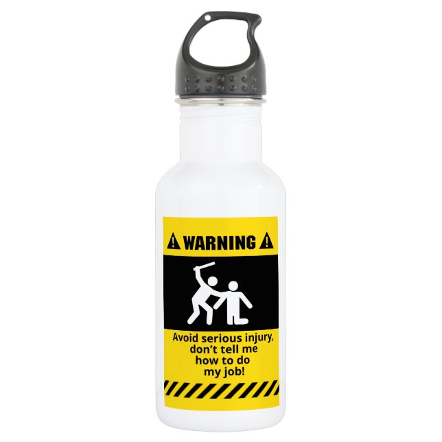 Funny Warning Injury 532 Ml Water Bottle (Front)