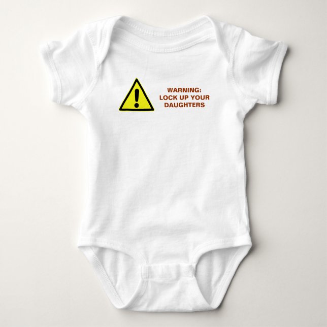 Funny Warning Lock Up Your Daughters Baby Bodysuit (Front)
