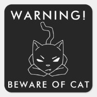 Funny Warning Sign | Angry Cat Logo