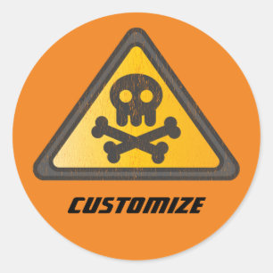 Funny Warning Sign Thunder_Cove Classic Round Sticker