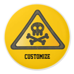 Funny Warning SignThunder_Cove Ceramic Knob