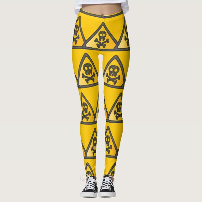 Funny Warning SignThunder_Cove Leggings (Front)